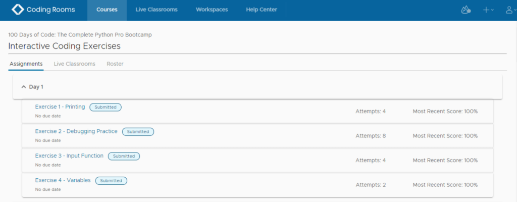 Coding Rooms Grading